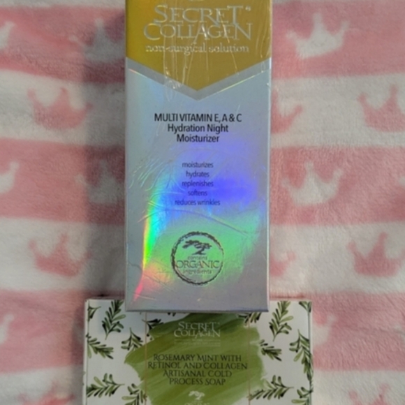 Multivitamin E A & C Night Moisturizer And Rosemary Mint Soap Secret Collagen